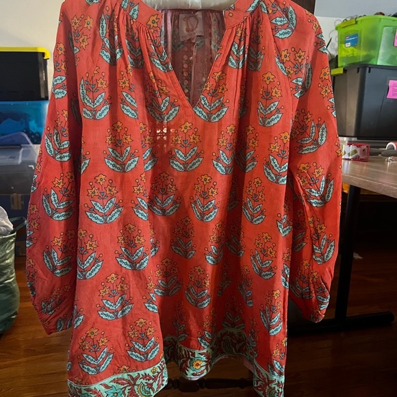 VICTORIA DUNN NWT BEAUTIFUL SUMMER BLOUSE SIZE L NWT - Picture 2 of 14